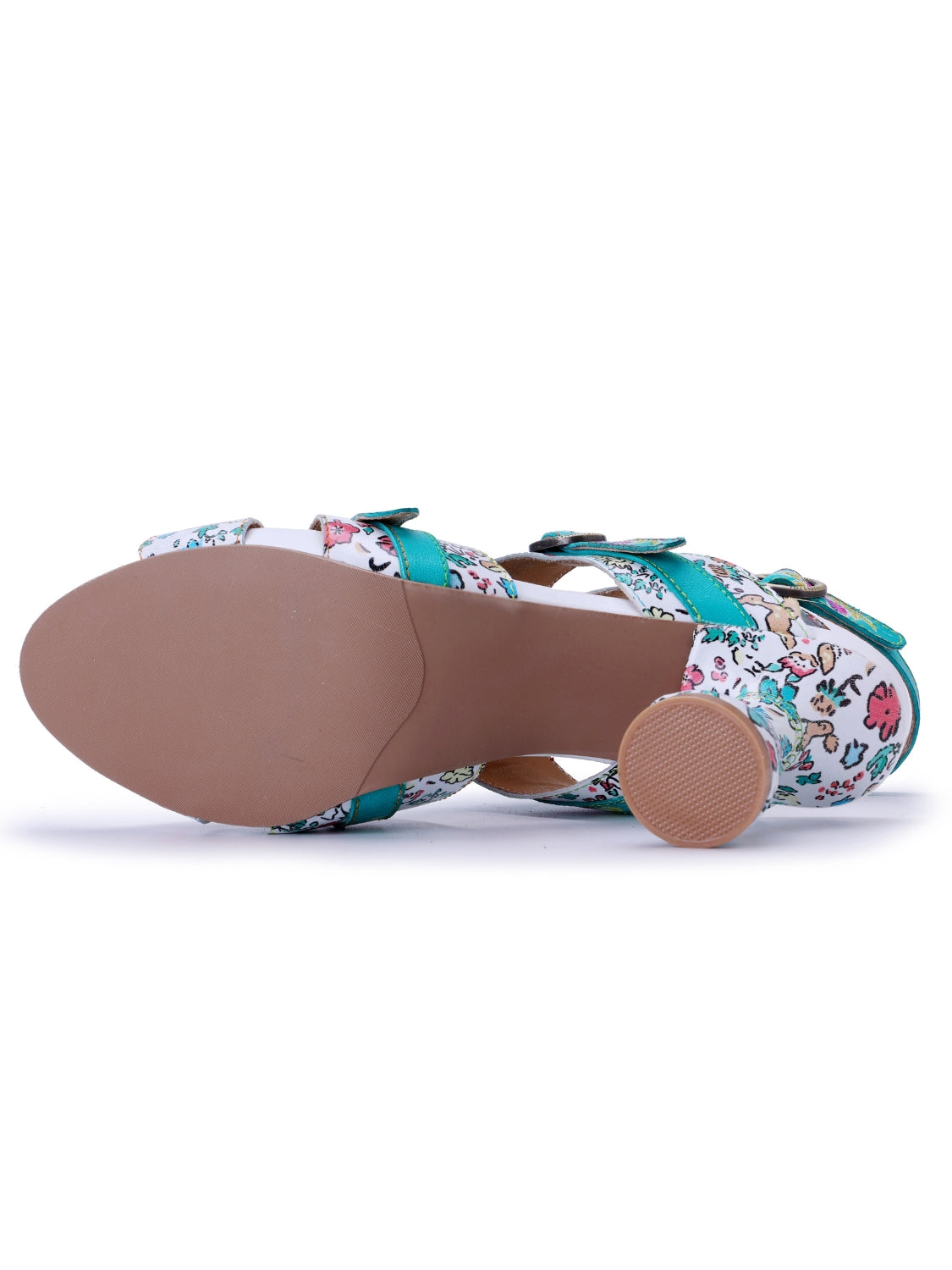 Soffia | Queen Retro Leather Floral Heels