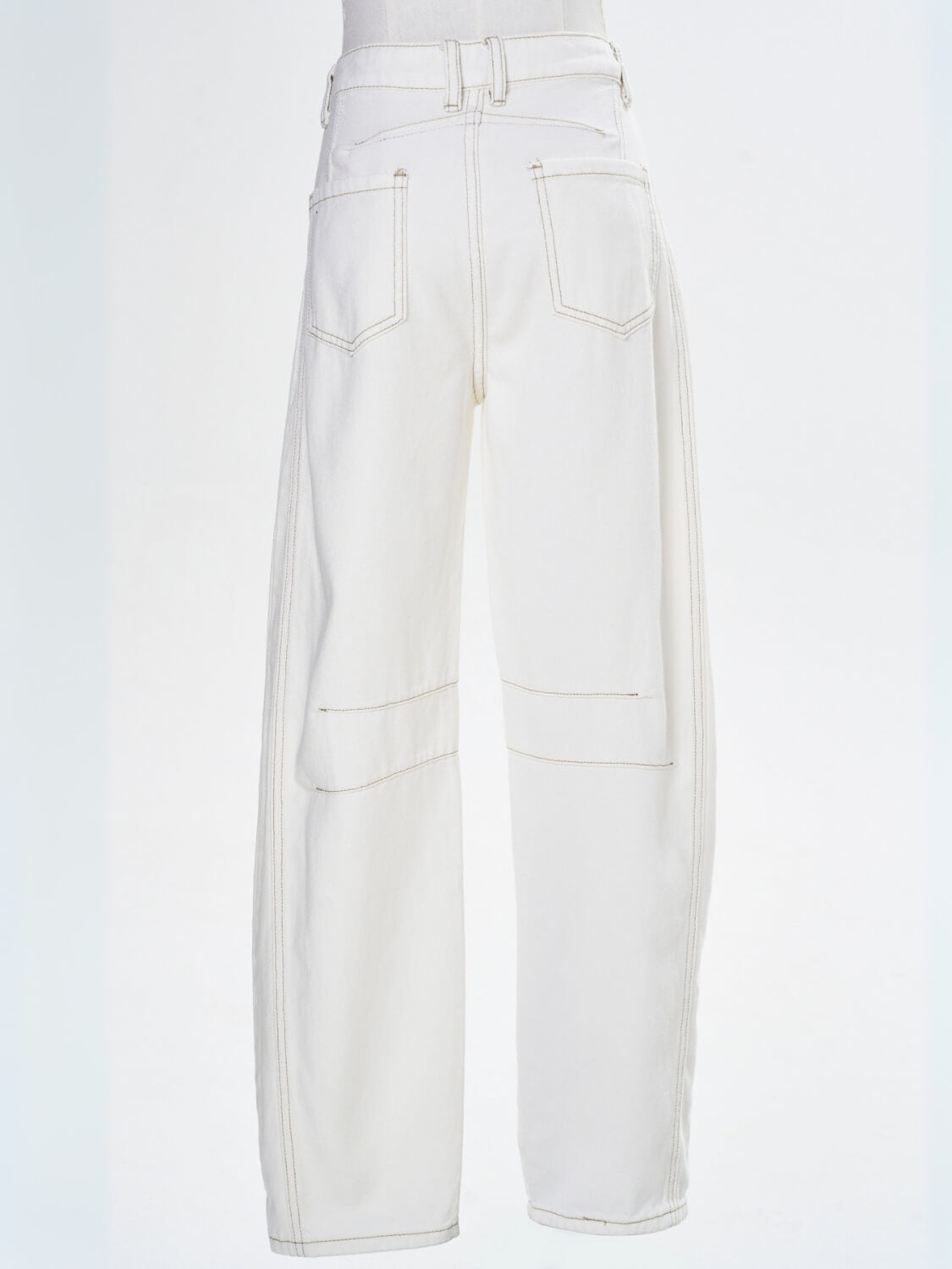 Free Cove Mid Rise Barrel Jeans - ivory