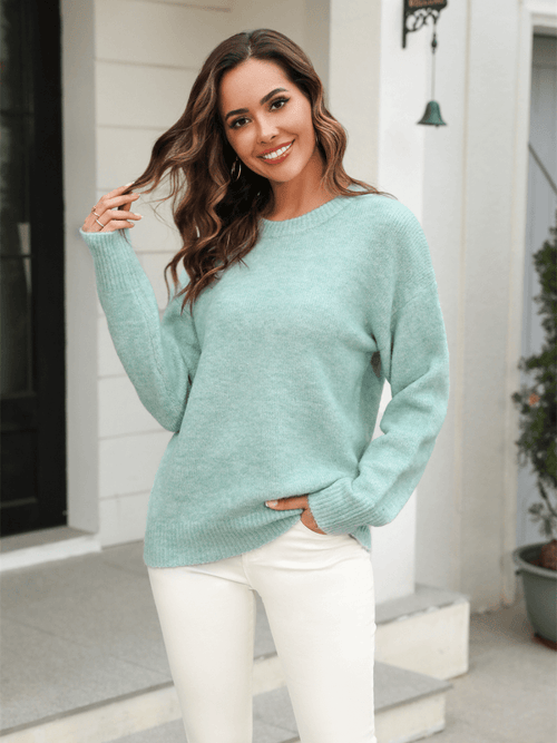 Clever One Knit Pullover Sweater - Mint