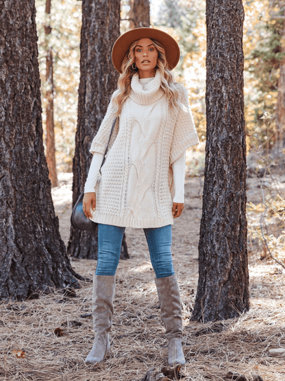 Milligan Oversized Turtleneck Sweater - Beige