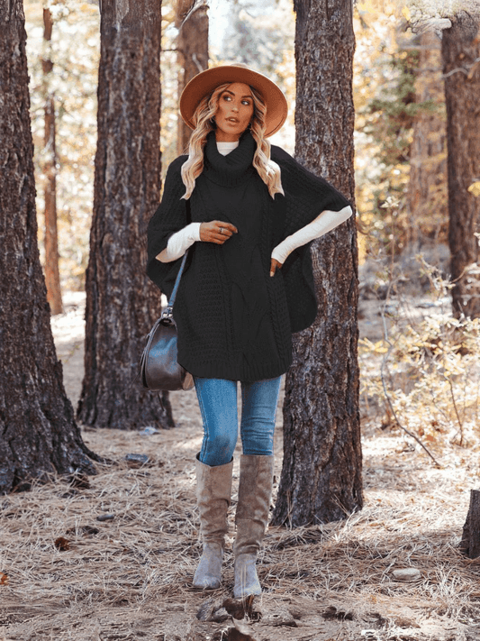 Milligan Oversized Turtleneck Sweater - Black