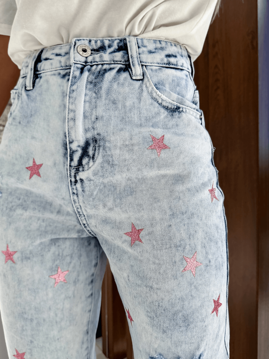 AMERICA POP STAR DISTRESSED HIGH RISE DENIM