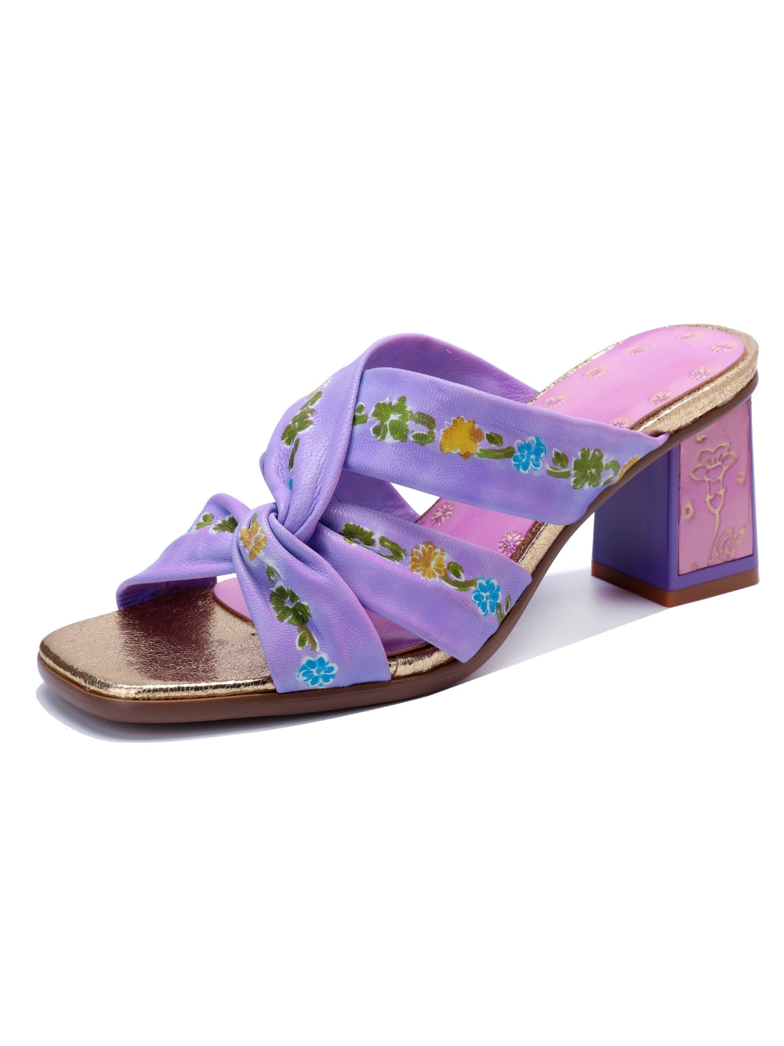 Soffia | Shailene Floral Printed Leather Slides
