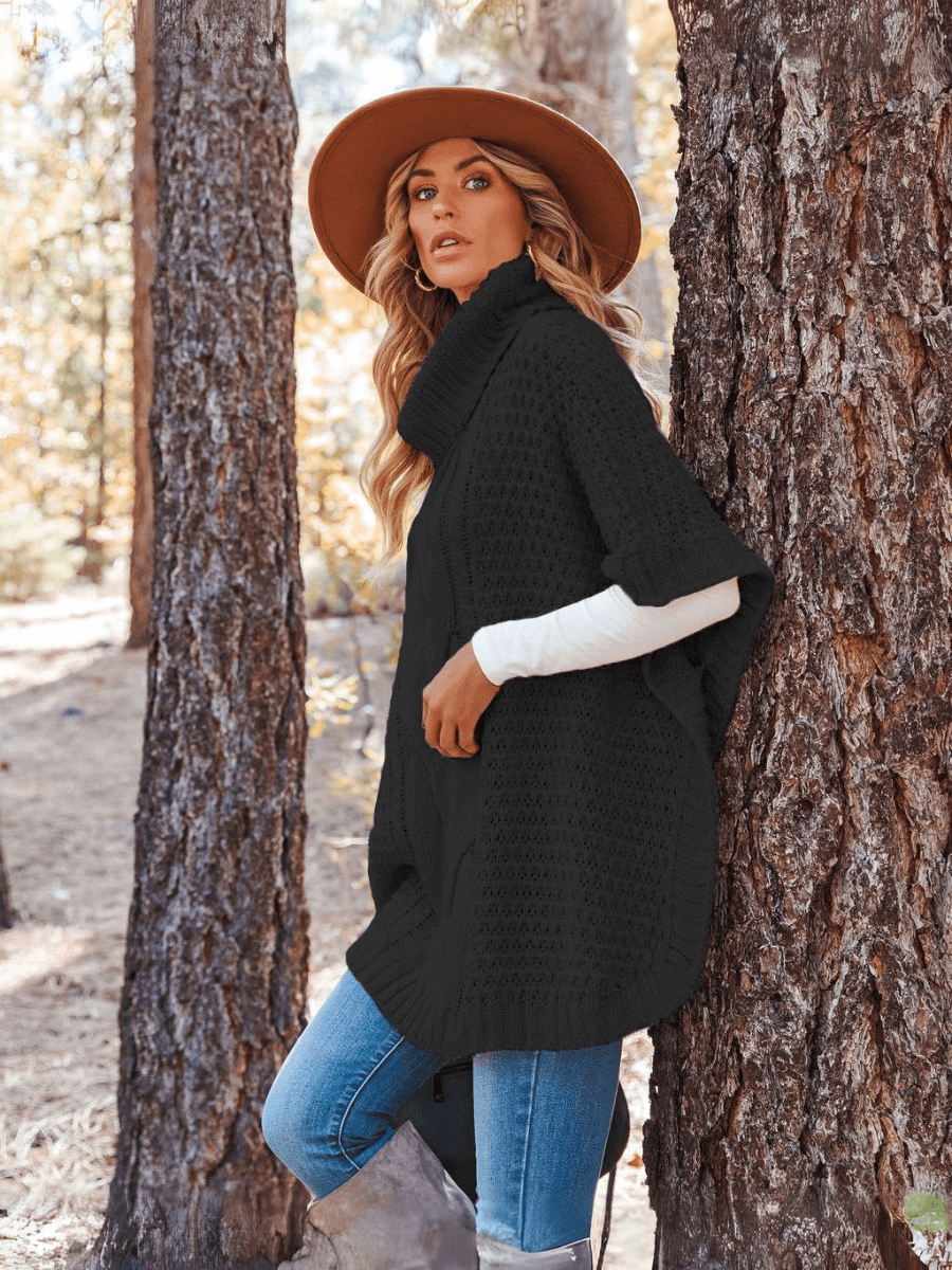 Milligan Oversized Turtleneck Sweater - Black