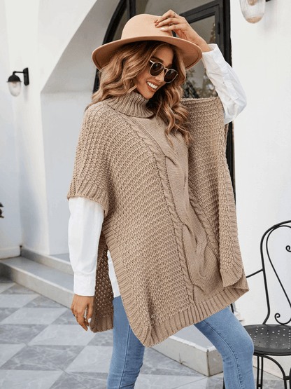 Milligan Oversized Turtleneck Sweater - Khaki
