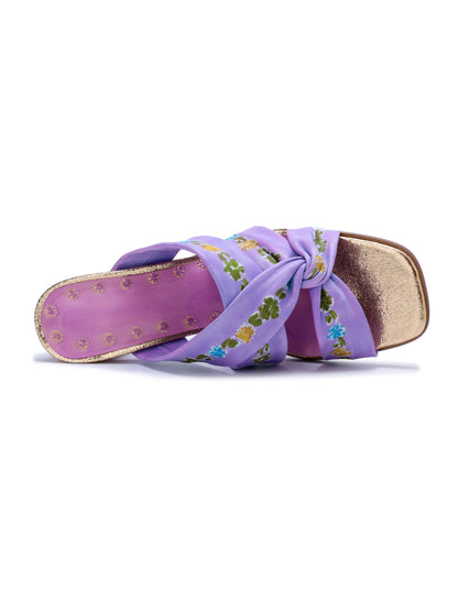 Soffia | Shailene Floral Printed Leather Slides