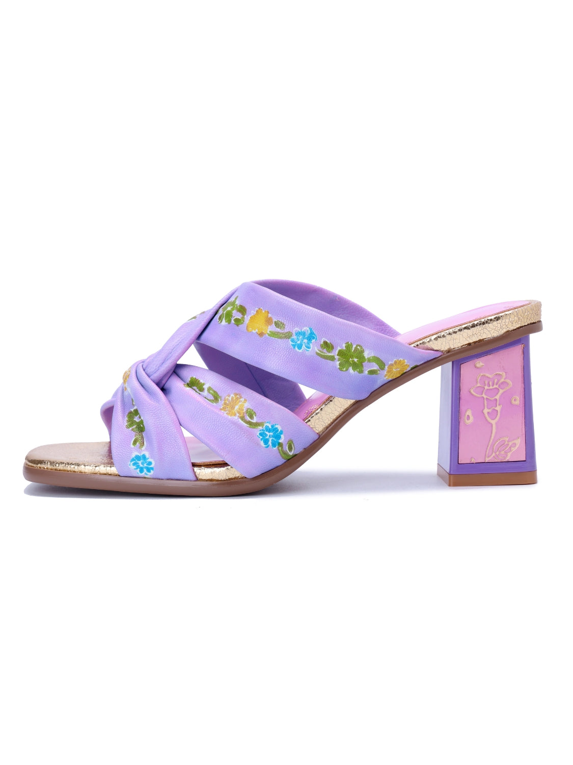 Soffia | Shailene Floral Printed Leather Slides