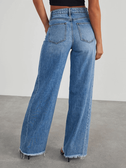 Trendsetter Wide Leg Diagonal Seam Jeans
