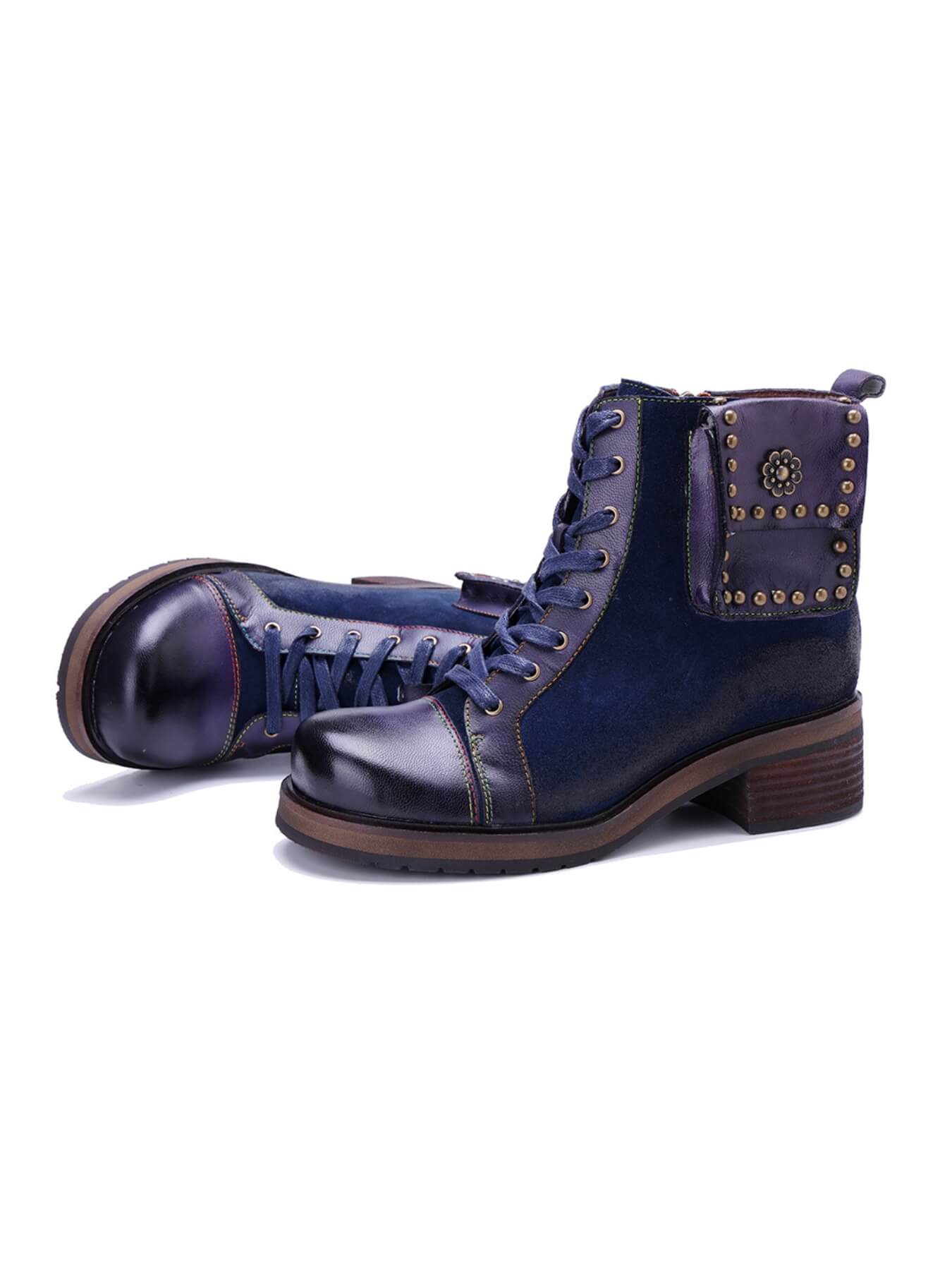 Soffia | Cecilie Suede Leather Combat Boots
