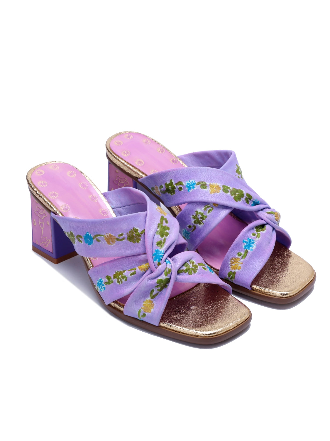 Soffia | Shailene Floral Printed Leather Slides