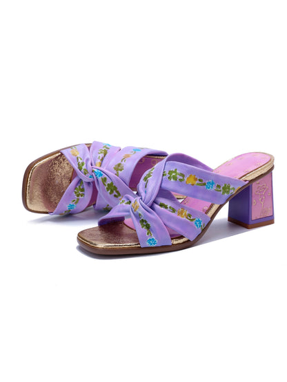 Soffia | Shailene Floral Printed Leather Slides