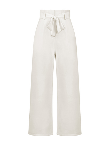 Iconic High Rise Pocketed Trouser Pants - White