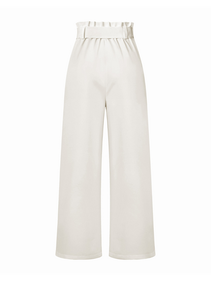 Iconic High Rise Pocketed Trouser Pants - White