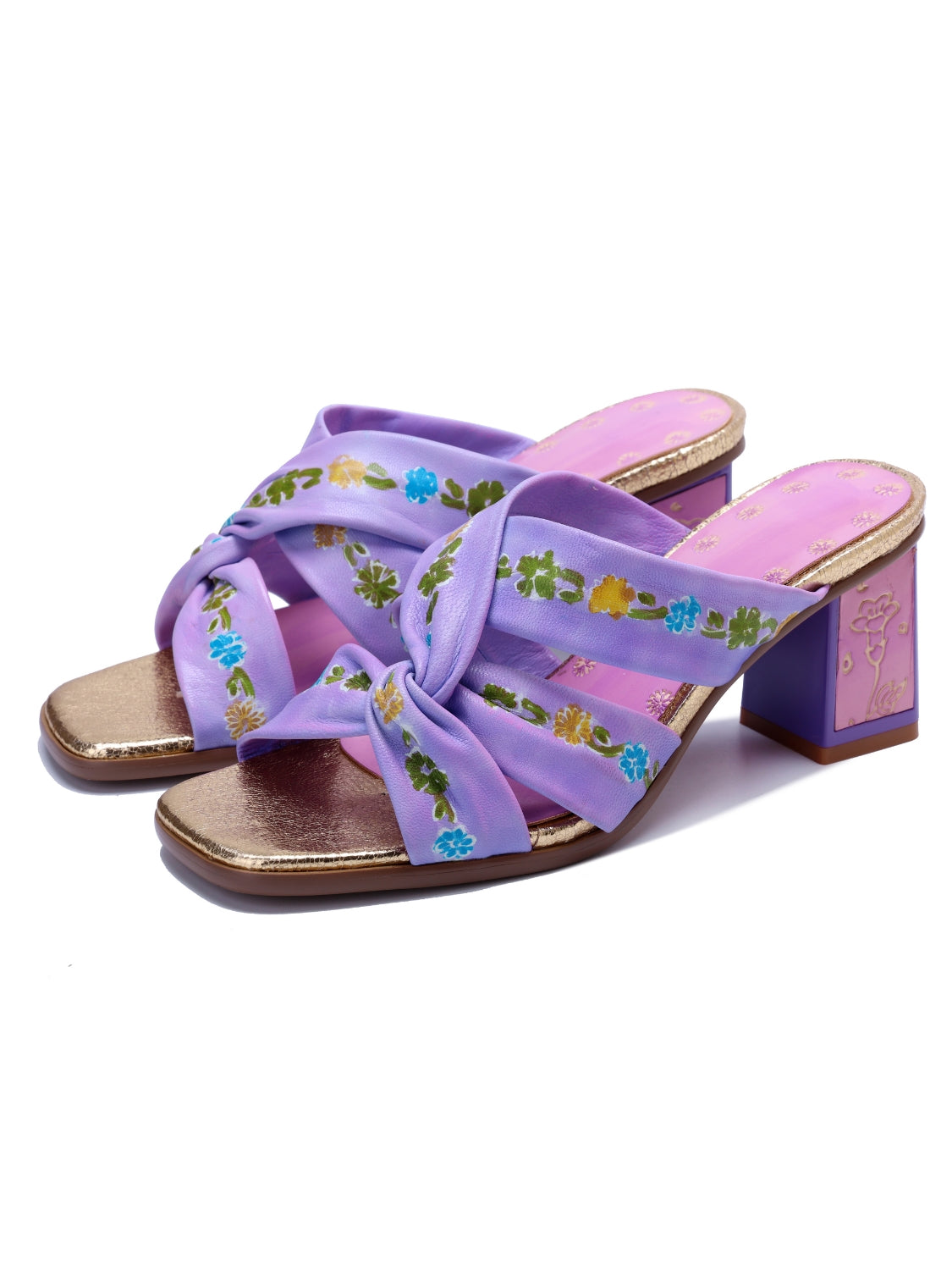 Soffia | Shailene Floral Printed Leather Slides