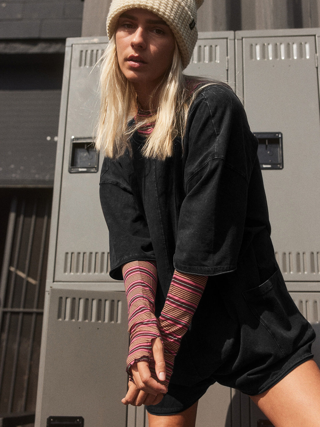 Nevaeh Cotton Pocketed Romper - Black