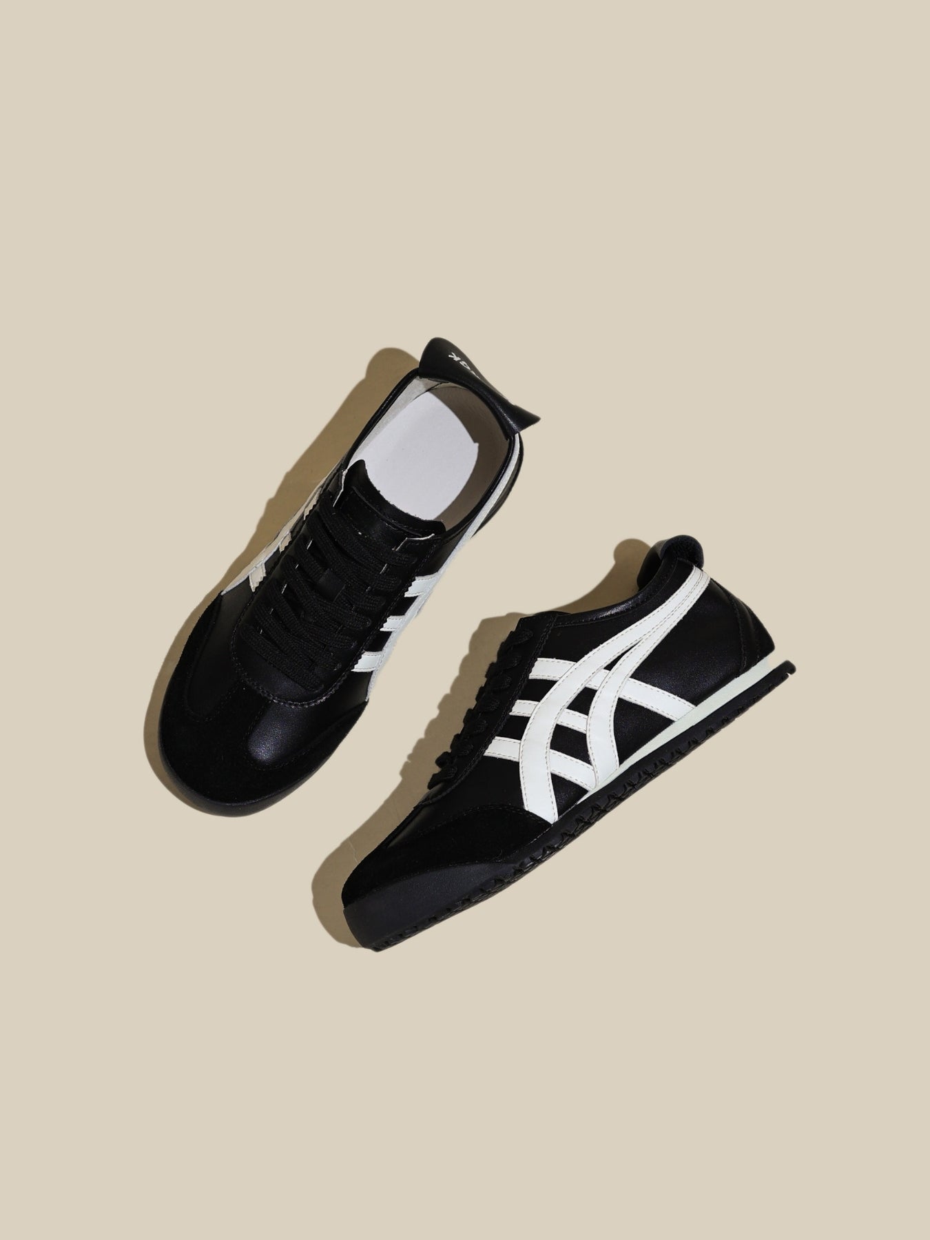 Rumour Has It | Maxine Contrast Strap Leather Sneaker - black