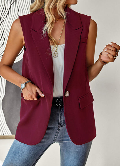 Radford Blazer Vest - Burgundy