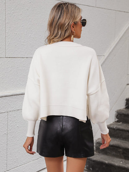 Lorian Oversized Pullover Sweater - Cream