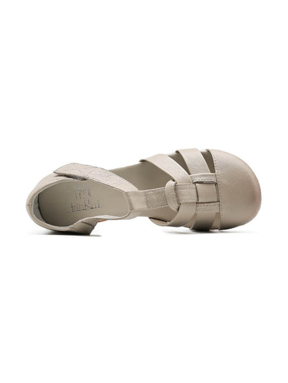 Rumour Has It | Corie Caged Leather Cut Out Sandals - cream