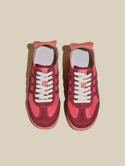 Rumour Has It | Maxine Contrast Strap Leather Sneaker - red