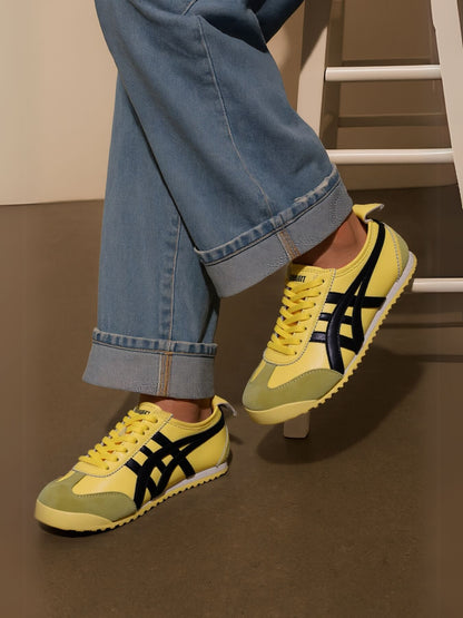 Rumour Has It | Maxine Contrast Strap Leather Sneaker - yellow
