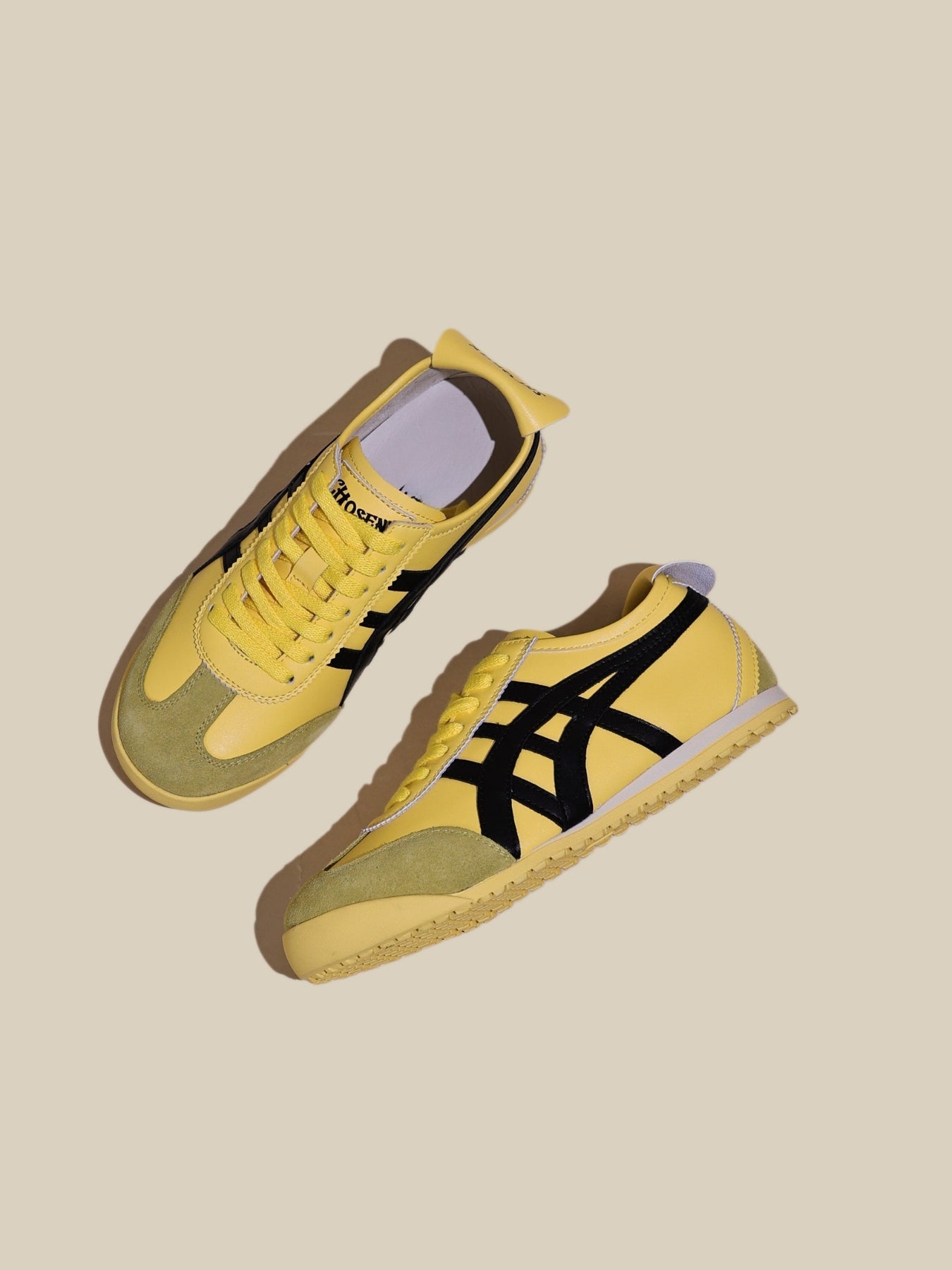 Rumour Has It | Maxine Contrast Strap Leather Sneaker - yellow