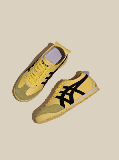 Rumour Has It | Maxine Contrast Strap Leather Sneaker - yellow